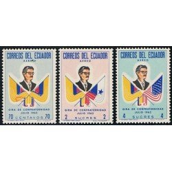 Ecuador A- 410/12 1963 Gira de Confraternidad Bandera Flag MNH Ecuador A- 410/12 1963 Gira de Confraternidad Bandera Flag MNH