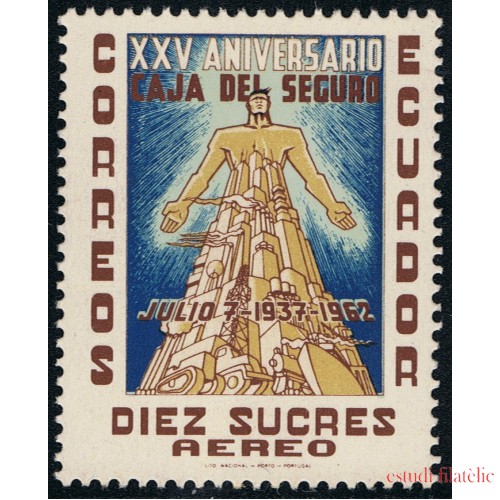 Ecuador A- 413 1963 Aéreo 25 Aniversario Caja de Seguros MNH