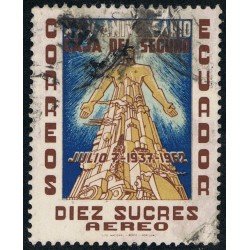 Ecuador A- 413 1963 Aéreo 25 Aniversario Caja de Seguros Usado Ecuador A- 413 1963 Aéreo 25 Aniversario Caja de Seguros Usado