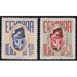 Ecuador A- 418/19 1963 Aéreo 7 Congreso Panamericano de Pediatría MNH Ecuador A- 418/19 1963 Aéreo 7 Congreso Panamericano de Pediatría MNH