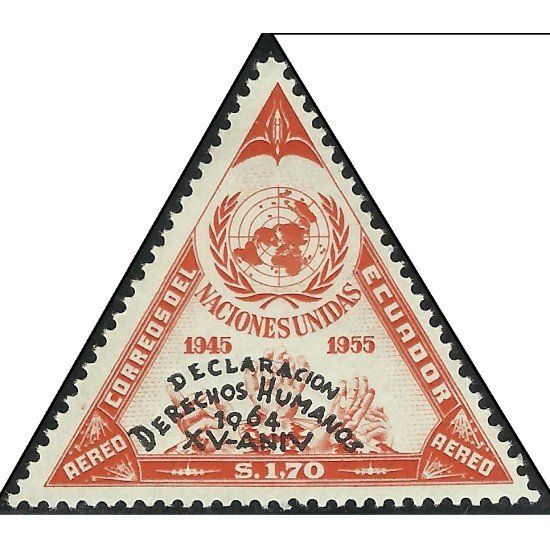 Ecuador A- 427 1964 Aéreo Declaración Derechos Humanos Naciones Unidas MNH