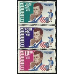 Ecuador A- 430/32 1964 Aéreo Aniversario Muerte Kennedy MNH Ecuador A- 430/32 1964 Aéreo Aniversario Muerte Kennedy MNH