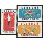 Ecuador A- 433/35 1964 Aéreo Juegos Olímpicos de Tokyo MNH