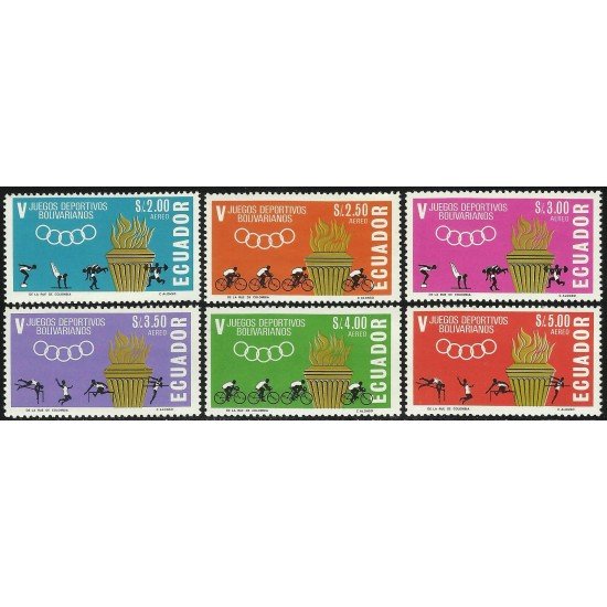 Ecuador A- 436/41 1965 5 Juegos Deportivos Panamericanos MNH Ecuador A- 436/41 1965 5 Juegos Deportivos Panamericanos MNH