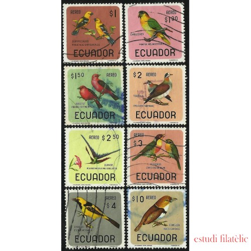 Ecuador A- 442/49 1966 Aéreo Pájaros bird Fauna Usados