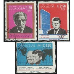 Ecuador A- 457/59 1967 Churchill Kennedy Albert Schweitzer Usados Ecuador A- 457/59 1967 Churchill Kennedy Albert Schweitzer Usados