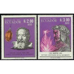 Ecuador A- 462/63 1967 Aéreo Dante y Galileo MH Ecuador A- 462/63 1967 Aéreo Dante y Galileo MH