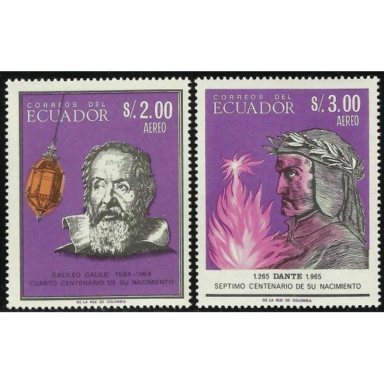 Ecuador A- 462/63 1967 Aéreo Dante y Galileo MH