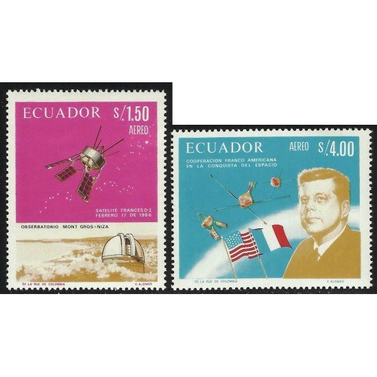 Ecuador A- 464/65 1967 Aéreo Cooperación especial Franco Americana Kennedy MNH Ecuador A- 464/65 1967 Aéreo Cooperación especial Franco Americana Kennedy MNH