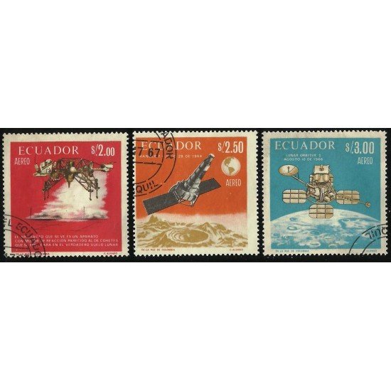 Ecuador A- 466/68 1967 Aéreo Conquista de la luna Usados Ecuador A- 466/68 1967 Aéreo Conquista de la luna Usados
