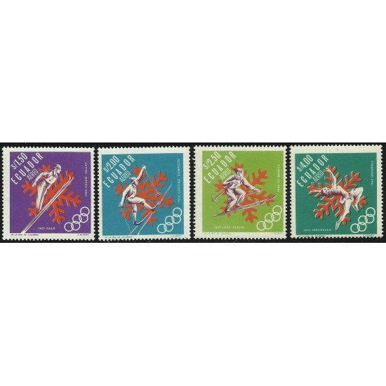 Ecuador A- 472/75 1967 Aéreo Juegos Olímpicos de Grenoble Ecuador A- 472/75 1967 Aéreo Juegos Olímpicos de Grenoble