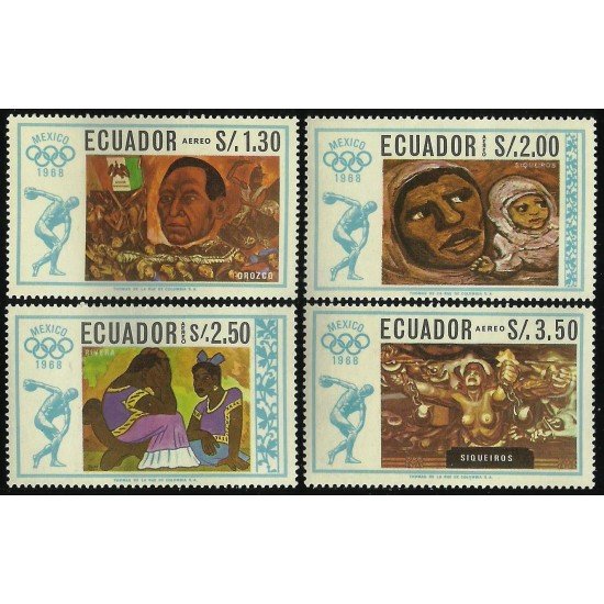 Ecuador A- 478/81 1967 Juegos Olímpicos de Mexico  Olympic Games MNH