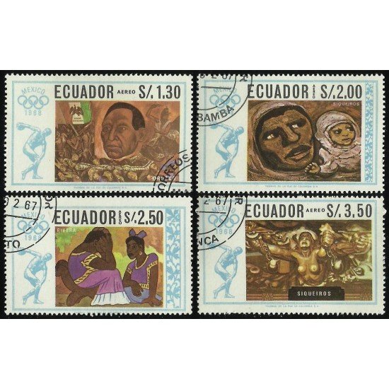Ecuador A- 478/81 1967 Juegos Olímpicos de Mexico Olympic Games Usados Ecuador A- 478/81 1967 Juegos Olímpicos de Mexico Olympic Games Usados