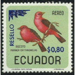 Ecuador A- 490 1967 Aéreo Pájaro Bird Fauna Rocoto Piranga MNH Ecuador A- 490 1967 Aéreo Pájaro Bird Fauna Rocoto Piranga MNH