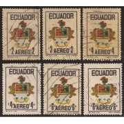 Ecuador A- 554/59 1972 Día de la Armada Militar Military Escudos Usados