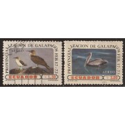 Ecuador A- 573/74 1973 Provincialización Islas Galápagos Fauna Pájaro Bird Usado