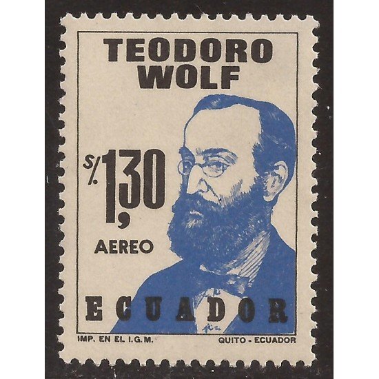 Ecuador A- 580 1974 Aéreo 50 Aniversario Muerte Teodoro Wolf MNH Ecuador A- 580 1974 Aéreo 50 Aniversario Muerte Teodoro Wolf MNH