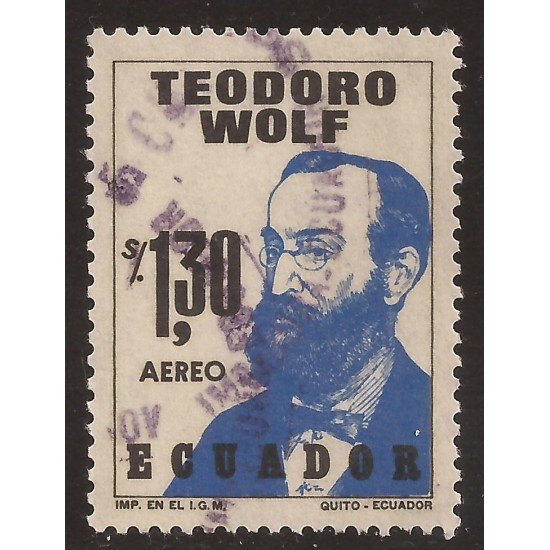 Ecuador A- 580 1974 Aéreo 50 Aniversario Muerte Teodoro Wolf Usado Ecuador A- 580 1974 Aéreo 50 Aniversario Muerte Teodoro Wolf Usado