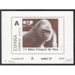 España Spain Grabado 8 Barnafil 2016 50 Av Floquet de Neu Copito de nieve Gorila Fauna España Spain Grabado 8 Barnafil 2016 50 Av Floquet de Neu Copito de nieve Gorila Fauna