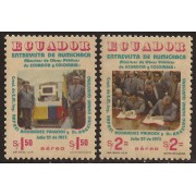 Ecuador A- 587/88 1975 Entrevista de Rumichaca Ministros obras públicas Colombia MNH 