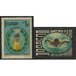 Ecuador A- 594/95 1975 Campeón de Natación Jorge Delgado Ponchana MNH Ecuador A- 594/95 1975 Campeón de Natación Jorge Delgado Ponchana MNH