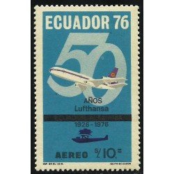 Ecuador A- 617 1975 50 Años Lufthansa Avión MNH Ecuador A- 617 1975 50 Años Lufthansa Avión MNH