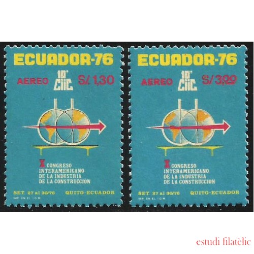 Ecuador A- 627/28 1976 Congreso Interamericano de la Industria de la Construcción