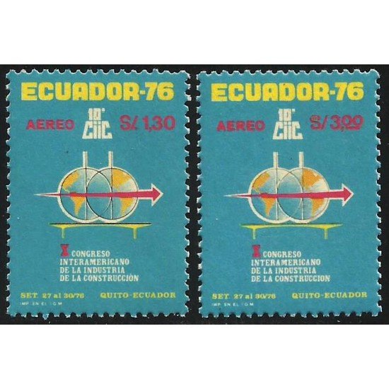 Ecuador A- 627/28 1976 Congreso Interamericano de la Industria de la Construcción Ecuador A- 627/28 1976 Congreso Interamericano de la Industria de la Construcción