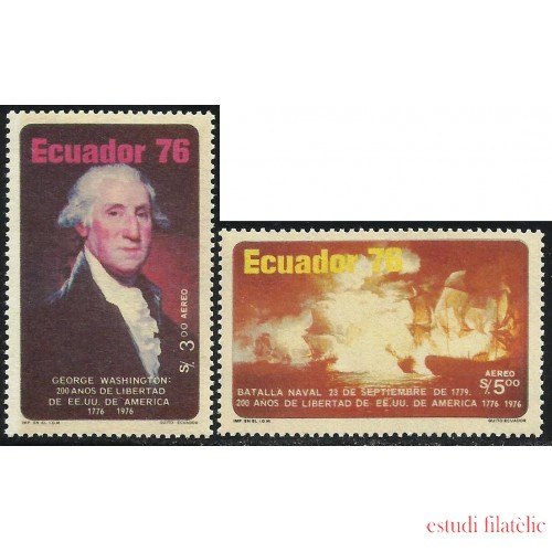 Ecuador A- 631/32 1976 Bicentenario independencia Estados Unidos MNH 