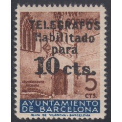 Barcelona Telégrafos 9 1936 Puerta Gótica Ayuntamiento MNH Barcelona Telégrafos 9 1936 Puerta Gótica Ayuntamiento MNH