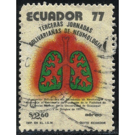 Ecuador A- 646 1977 Aéreo Universiadad de Guayaquil Congreso de Neumología Usado Ecuador A- 646 1977 Aéreo Universiadad de Guayaquil Congreso de Neumología Usado