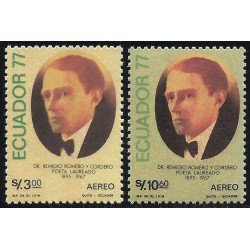 Ecuador A- 647/48 1978 Aéreo Dr. Remigio Romero y Cordero Poeta MNH Ecuador A- 647/48 1978 Aéreo Dr. Remigio Romero y Cordero Poeta MNH