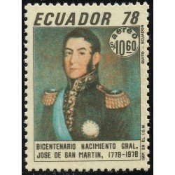 Ecuador A- 649 1978 Aéreo Bicentenario José de San Martín Militar Military MNH Ecuador A- 649 1978 Aéreo Bicentenario José de San Martín Militar Military MNH