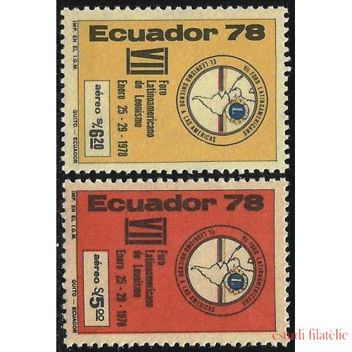 Ecuador A- 655/56 1978 Aéreo VII Foro Latinoamericano de Leonismo MNH 