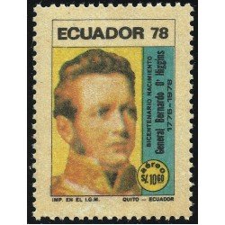 Ecuador A- 668 1978 General Bernardo O Higgins Militar Military MNH Ecuador A- 668 1978 General Bernardo O Higgins Militar Military MNH