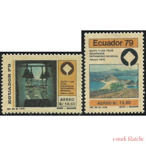 Ecuador A- 675/76 1979 Quito Islas Galápagos Patrimonio Mundial MNH