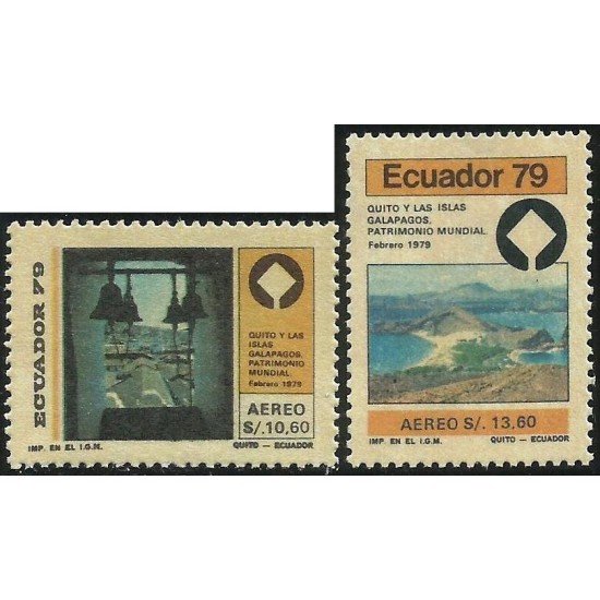 Ecuador A- 675/76 1979 Quito Islas Galápagos Patrimonio Mundial MNH