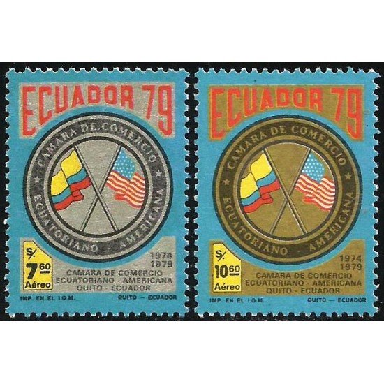 Ecuador A- 677/78 1979 50 Aniversario Cumbre Cámara de Comercio MNH Ecuador A- 677/78 1979 50 Aniversario Cumbre Cámara de Comercio MNH