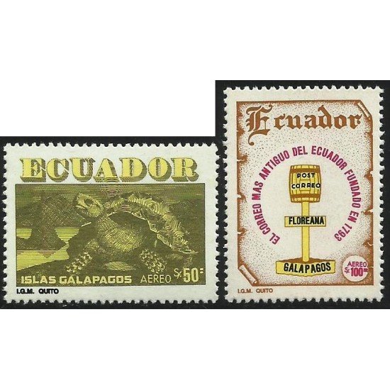 Ecuador A- 730/31 1981 Islas Galápagos Tortuga Fauna Tortoise MH Ecuador A- 730/31 1981 Islas Galápagos Tortuga Fauna Tortoise MH