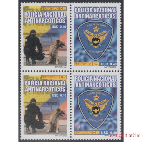 Ecuador 1652/53 2002 Variedad Variety  Policía Nacional Antinarcóticos Perro dog