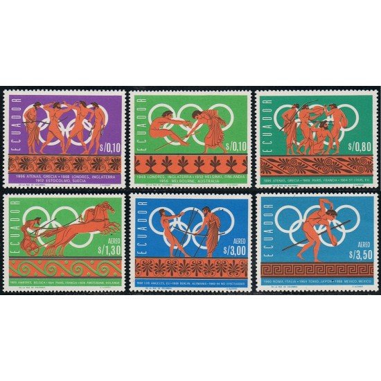 Ecuador MI- 1262/67 1966 Juegos Olímpicos Olympic games Mexico Ecuador MI- 1262/67 1966 Juegos Olímpicos Olympic games Mexico