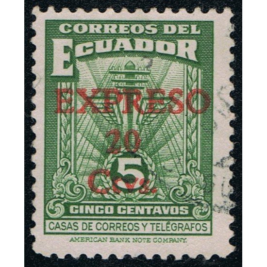 Ecuador Ex- 6 1953 Express Sello de Beneficencia de 1940 sobrecargado Usado Ecuador Ex- 6 1953 Express Sello de Beneficencia de 1940 sobrecargado Usado