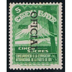 Ecuador S- 18 1941 Servicio Oficial Exposición Internacional Puerta de Oro MNH