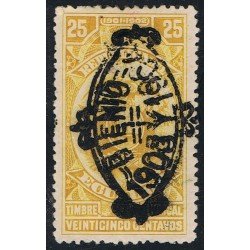 Ecuador Fiscales 137a 1903 Bienio Variedad Variety Doble sobrecarga