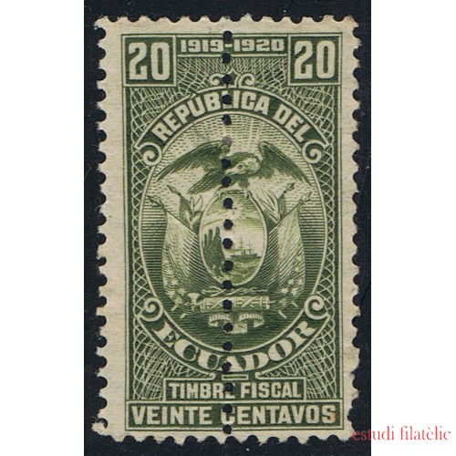 Ecuador Fiscal 207a 1919 1920 Variedad variety Dentado central