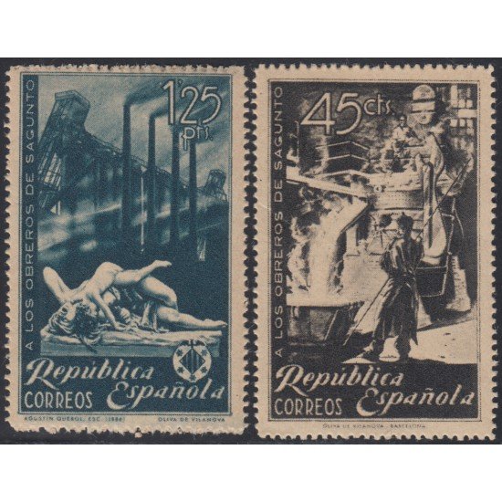 España Spain 773/74 1938 Homenaje a los Obreros de Sagunto MNH