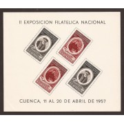 Ecuador Hojita block 2 1957 II Exposición Filatélica Nacional Cuenca MNH
