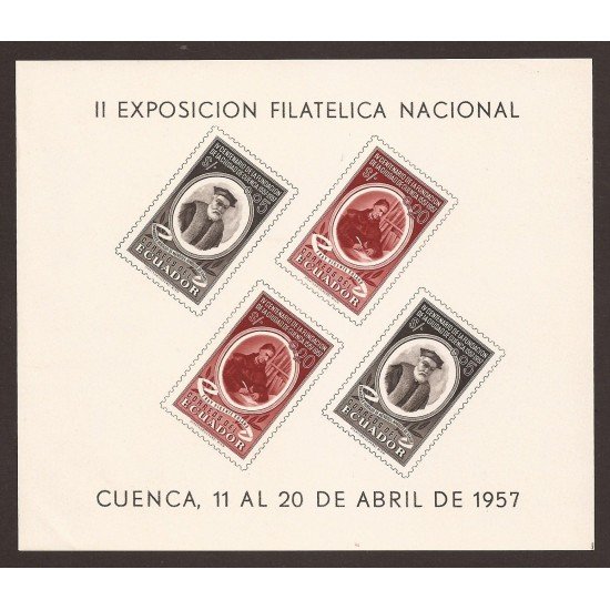 Ecuador Hojita block 2 1957 II Exposición Filatélica Nacional Cuenca MNH Ecuador Hojita block 2 1957 II Exposición Filatélica Nacional Cuenca MNH