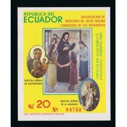 Ecuador Hojita Block 63 1985 Visita de Juan Pablo II a Guayaquil MNH Ecuador Hojita Block 63 1985 Visita de Juan Pablo II a Guayaquil MNH