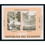 Ecuador Hojita Block 67 1985 Cámara de Comercio MNH Sombras